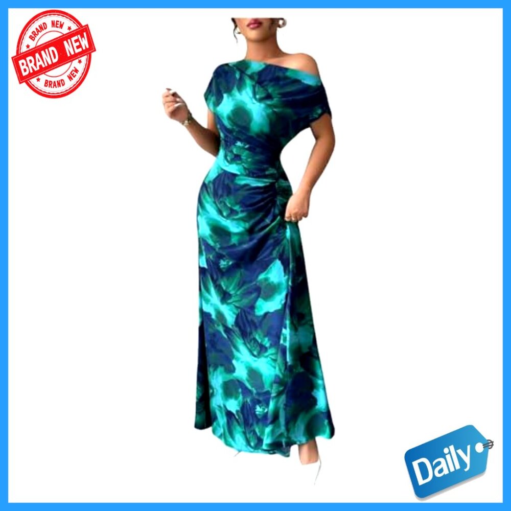 Floral Maxi Dress Formal Prom Wedding Guest A Line Sleeveless Summer - Picture 4 of 5